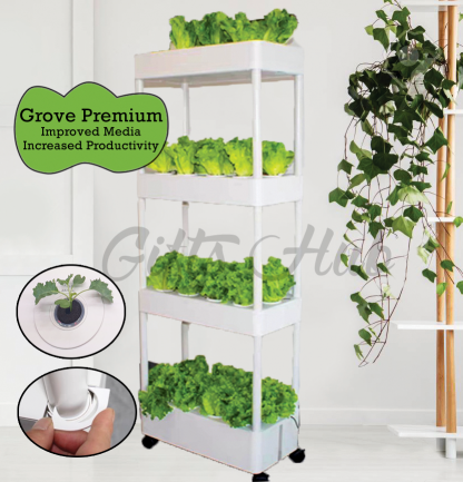 Grove Premium Hydroponics 4 Tier System Starter Set Soiless NFT Gardening Indoor Urban Farm System